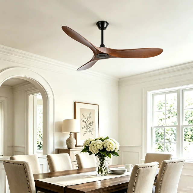 Alt view image 2 of 7 - 52 in Ceiling Fan Without Lights, Equipped with Wall Control and Remote Control Speed Settings Reverse Motor 3 Piece