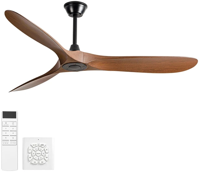 Main image of 60 in Ceiling Fan Without Lights, Equipped with Wall Control and Remote Control Speed Settings Reverse Motor 3 Piece
