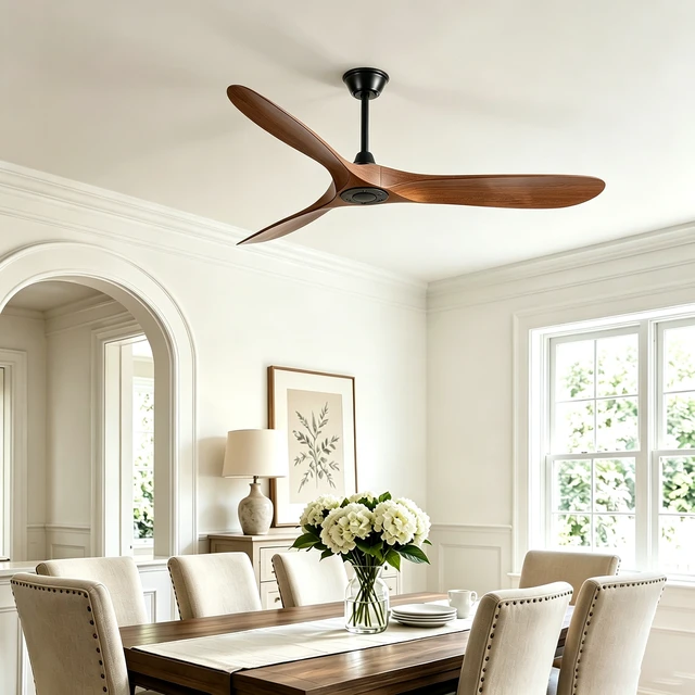 Alt view image 3 of 7 - 60 in Ceiling Fan Without Lights, Equipped with Wall Control and Remote Control Speed Settings Reverse Motor 3 Piece