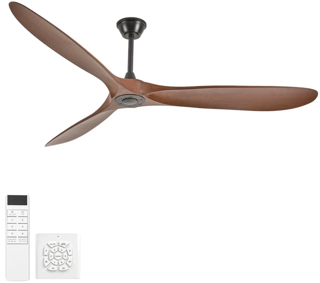 Main image of 70 in Ceiling Fan Without Lights, Equipped with Wall Control and Remote Control Speed Settings Reverse Motor 3 Piece
