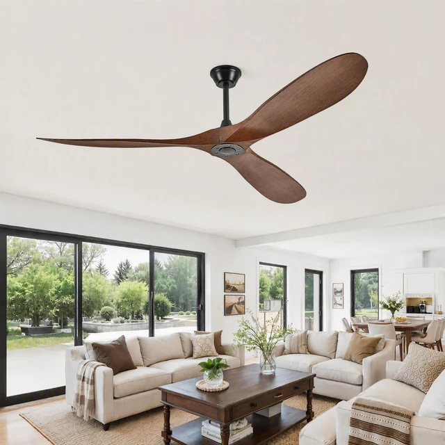 Alt view image 2 of 7 - 70 in Ceiling Fan Without Lights, Equipped with Wall Control and Remote Control Speed Settings Reverse Motor 3 Piece