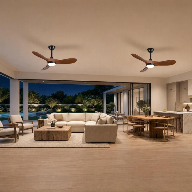 Alt view image 4 of 7 - 42 in Ceiling Fan with Lights, Comes with Wall Control and Remote Six Speed Reversible Motor Adjustable Three Color