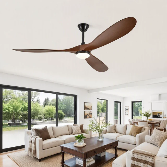 Alt view image 2 of 7 - 70 in Ceiling Fan with Lights, Comes with Wall Control and Remote Six Speed Reversible Motor Adjustable Three Color