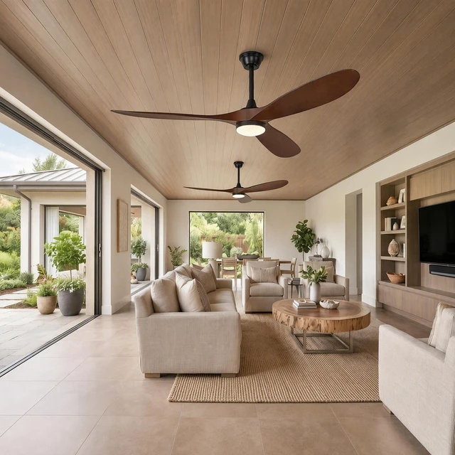 Alt view image 4 of 7 - 70 in Ceiling Fan with Lights, Comes with Wall Control and Remote Six Speed Reversible Motor Adjustable Three Color