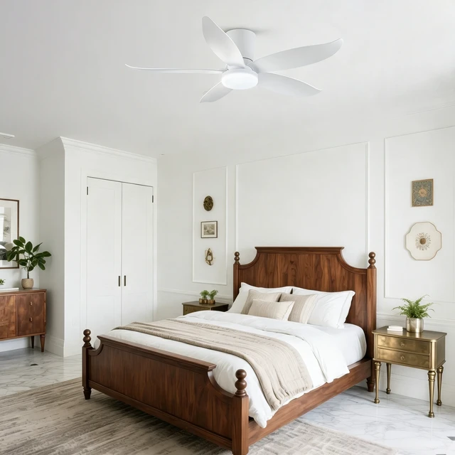 Alt view image 4 of 7 - 42 in Ceiling Fan, Flush Mount Equipped with Remote Control Reversible Motor Color Dimmable RGB Lighting ABS Material
