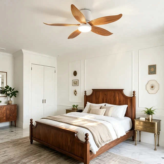 Alt view image 5 of 7 - 42 in Ceiling Fan, Flush Mount Wood Grain Equipped with Remote Control Reversible Motor Color Dimmable RGB Lighting ABS