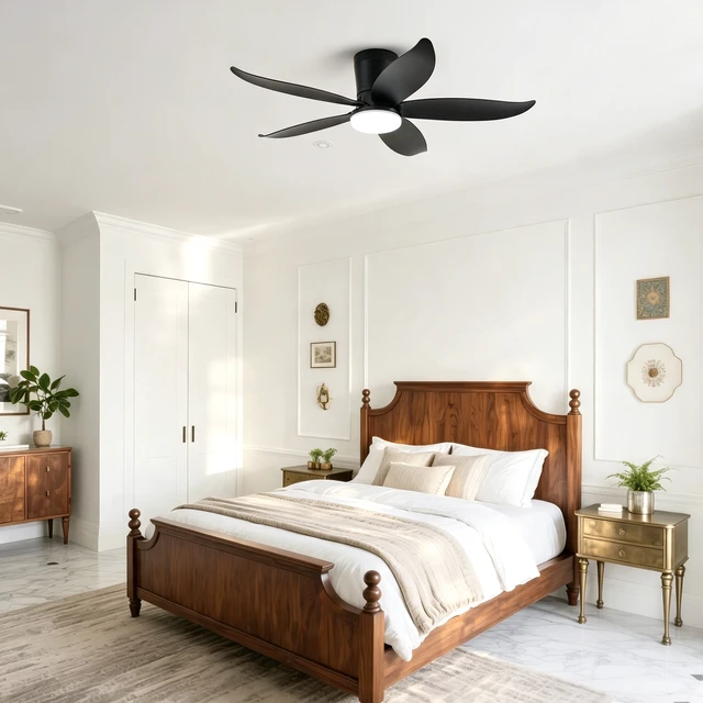 Alt view image 4 of 7 - 42 in Ceiling Fan, Flush Mount Equipped with Remote Control Reversible Motor Color Dimmable RGB Lighting ABS Material