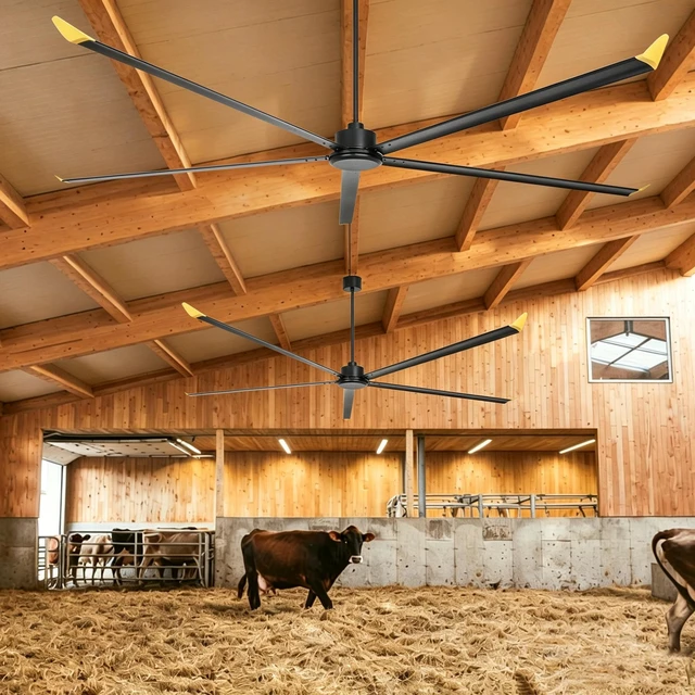 Alt view image 2 of 7 - Large Size Motor Ceiling Fan with Aluminum Blades, Speed Remote Control Adjust Height Down Rods Commercial Ceiling Fan