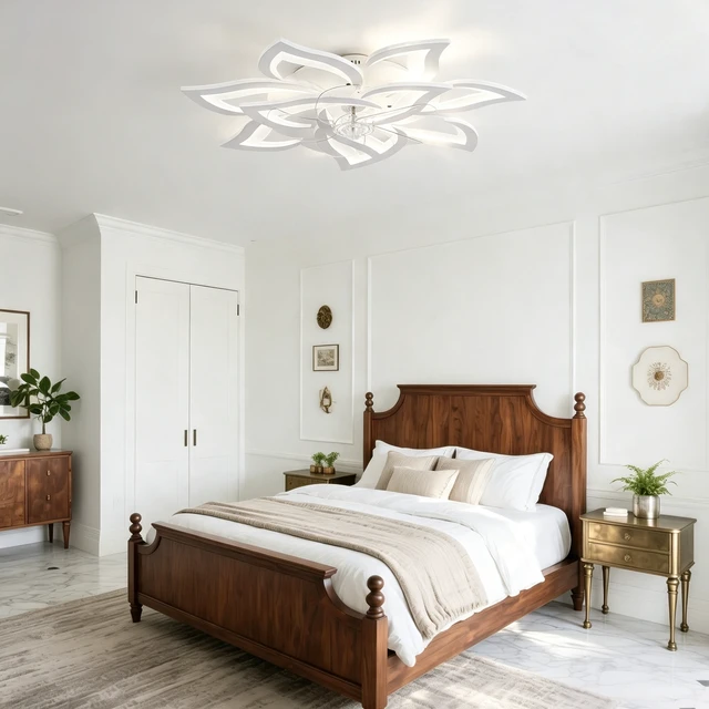 Alt view image 3 of 7 - Ceiling Fan with Lights Remote Control, Blades Inchwhite Ceiling Fan with Speeds 3 Light Color Low Profile Flush Mount