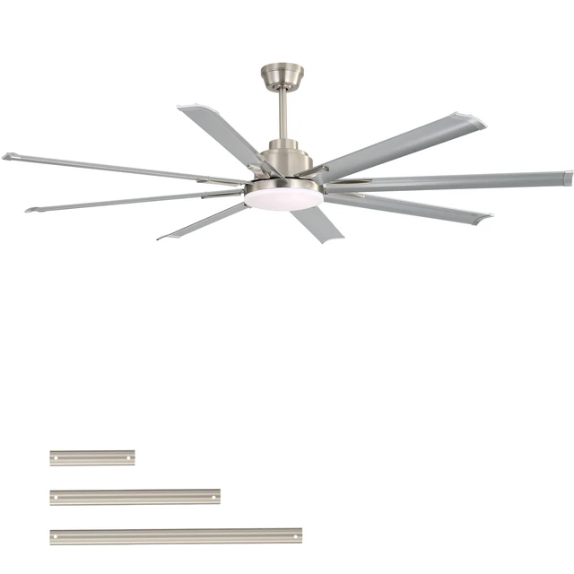 Alt view image 2 of 7 - 84 Inch Motor Ceiling Fan with Dimmable and Blade Aluminum Blades, Nickel, Aluminium, Fans