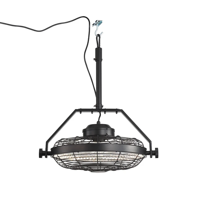 Alt view image 3 of 7 - 21 Inch Outdoor Ceiling Fan Dimmable LED, Plug in Ceiling Fan with Cord Hook ABS Blades Reversible Motor for Gazebos