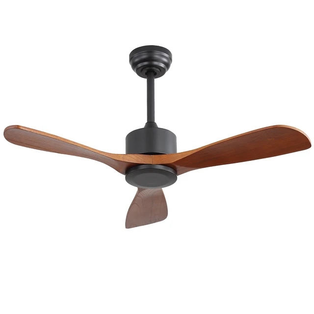 Alt view image 2 of 7 - 42 Inch Ceiling Fan Without, Motor Timer Function Remote Control Included, Black, Metal and Wood, Fans