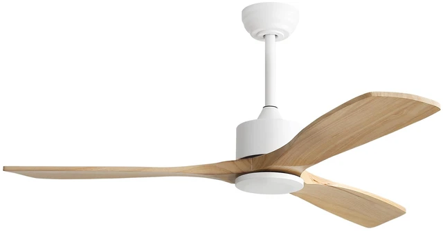 Alt view image 2 of 7 - 42 Inch Ceiling Fan, Downrods 12.5 cm 25 cm Reversible Motor Timer Function for and Living, White, Metal and Solid