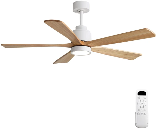 Main image of 52 Inch Ceiling Fan with and Remote, Solid Blades Dimmable Color Temperature Memory Quiet Reversible Motor Speed Timer