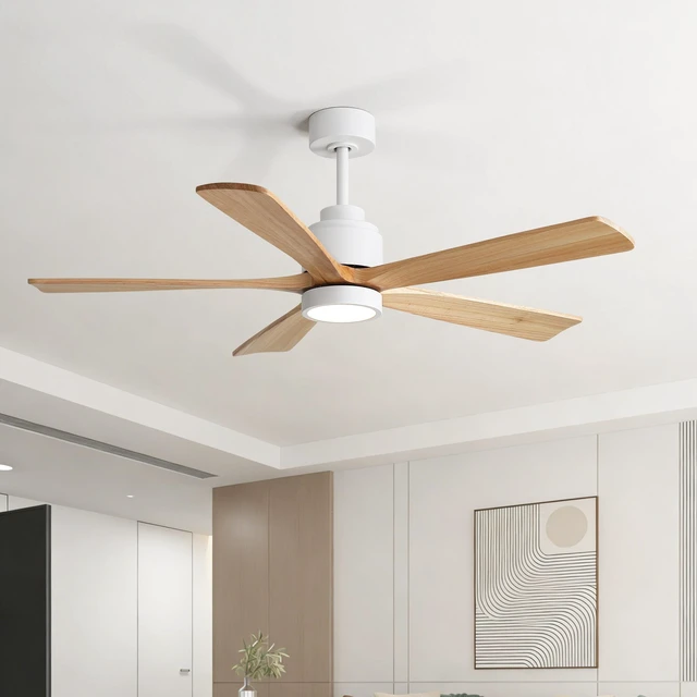 Alt view image 2 of 7 - 52 Inch Ceiling Fan with and Remote, Solid Blades Dimmable Color Temperature Memory Quiet Reversible Motor Speed Timer