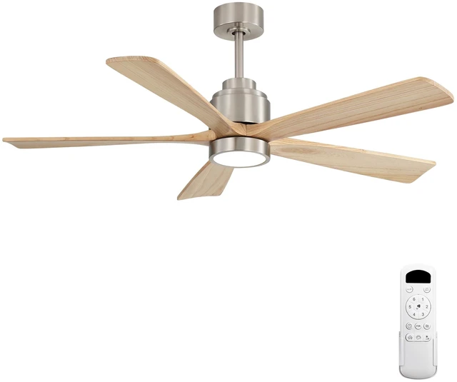 Main image of 52 Inch Ceiling Fan with and Remote, Solid Blades Dimmable Color Temperature Memory Quiet Reversible Motor Speed Timer