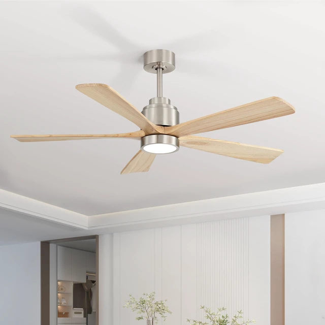 Alt view image 2 of 7 - 52 Inch Ceiling Fan with and Remote, Solid Blades Dimmable Color Temperature Memory Quiet Reversible Motor Speed Timer