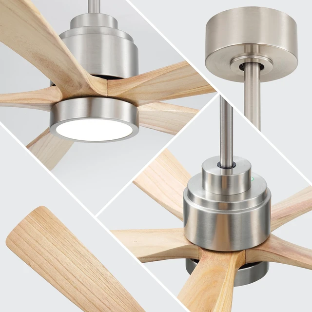 Alt view image 7 of 7 - 52 Inch Ceiling Fan with and Remote, Solid Blades Dimmable Color Temperature Memory Quiet Reversible Motor Speed Timer