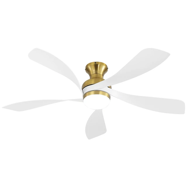 Alt view image 2 of 7 - 52 Inch Ceiling Fan, Color Temperatures Dimmable Memory Function Reversible Motor Timer Remote Control Included, Golden