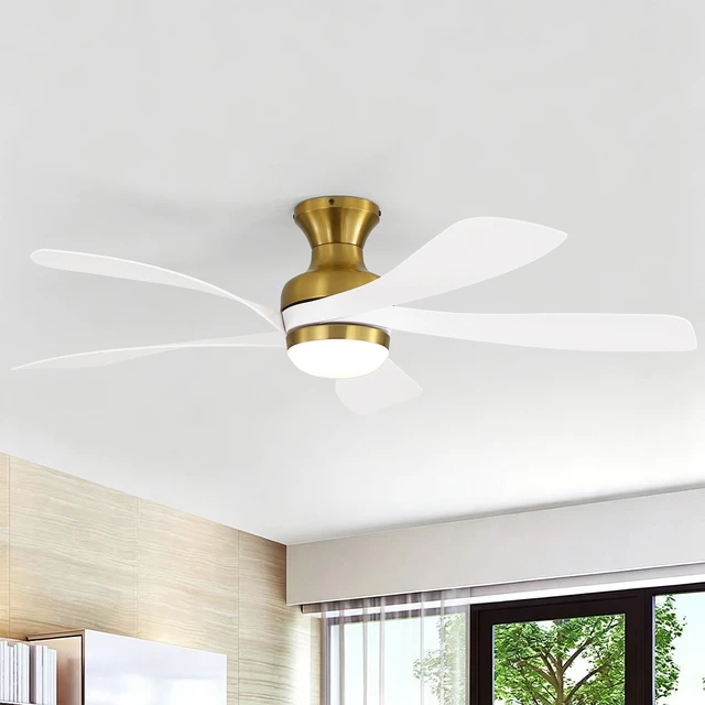 Alt view image 3 of 7 - 52 Inch Ceiling Fan, Color Temperatures Dimmable Memory Function Reversible Motor Timer Remote Control Included, Golden