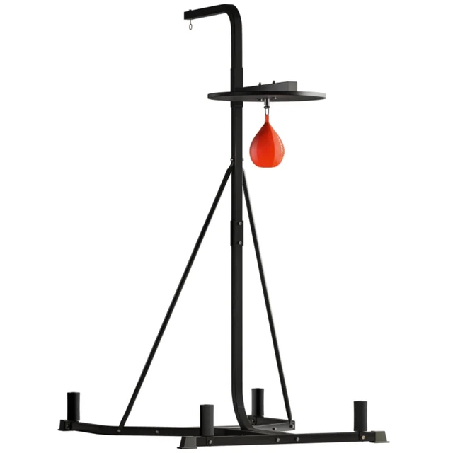 Alt view image 5 of 7 - Adjustable Punching Bag Stand, Weighted Base Heavy Bag Stand with Speed for Boxing Training, Black, MDF, PU and Steel