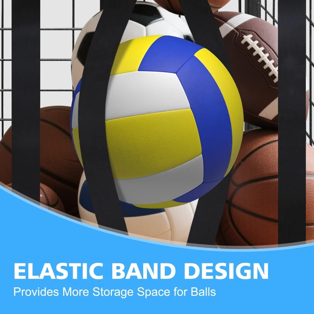 Alt view image 5 of 7 - Sports Equipment Organizer, Large Capacity Ball Storage Rack Rolling Ball Cart with Wheels for Indoor and Outdoor