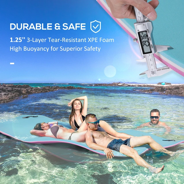 Alt view image 4 of 7 - 17 Floating Mat, Layer Lily Pad Swimming Pool Floating Water Mat and Water Activities for Lake Oceans, Colorful