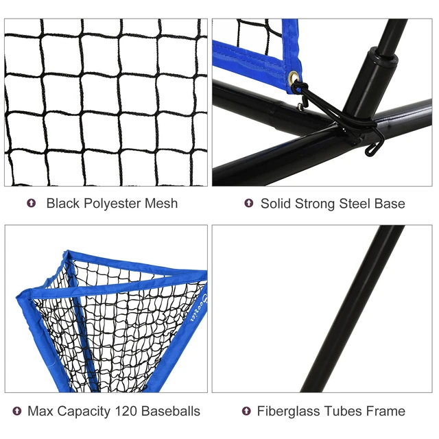 Alt view image 5 of 7 - Baseball Practice Net Set with 7.5 7 ft Catcher Net, Ball Caddy Portable Baseball Practice Equipment with for Hitting