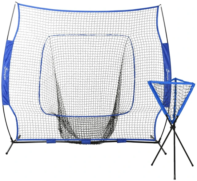 Main image of Baseball Practice Net Set with 7.5 7 ft Catcher Net, Ball Caddy Portable Baseball Practice Equipment with for Hitting