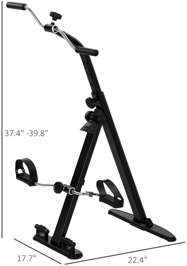 Alt view image 2 of 7 - Pedal Exerciser, Foldable Hand Arm Knee and Leg Exercise Bike Height Adjustable with Lcd Monitor and Foot Massage