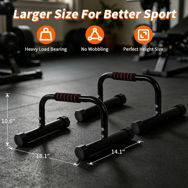 Alt view image 2 of 5 - Parallettes Bar, 12 Inch Push Bar and Calisthenics with Foam Handles Non-Slip Handstand Bars Calisthenics Equipment