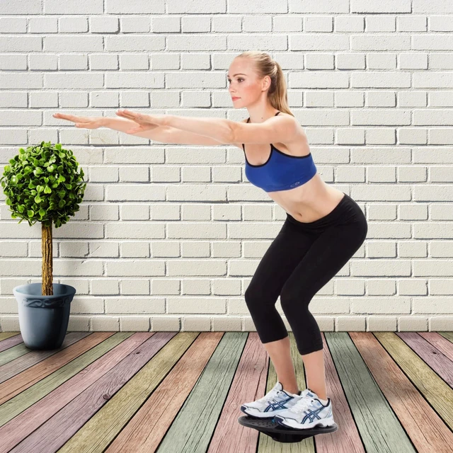 Alt view image 5 of 5 - Board Balance Training Exercising Birthday Gift Core Training Exercise Balance Stability Trainer for Gym, Black Blue