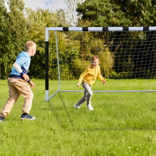 Alt view image 5 of 6 - 10 6.6 ft Large Soccer Goal Set Weatherproof Frame, Heavy Duty Soccer Nets Convenient Carry Bag Ground Stakes