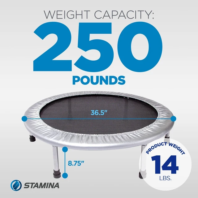 Alt view image 5 of 7 - 38 Inch Trampoline with Smart Workout App, Portable Fitness Rebounder for Gym Cardio and Strength Training Jumping