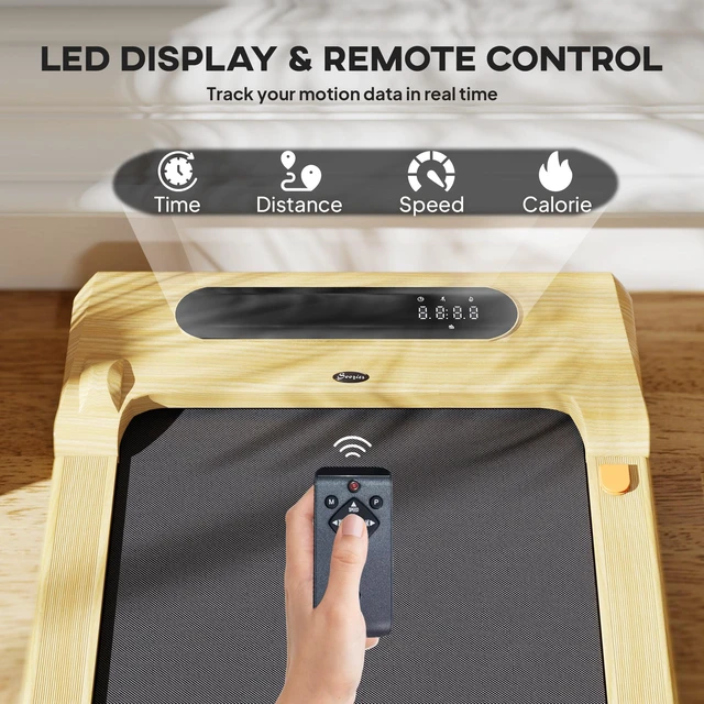 Alt view image 4 of 7 - Walking Pad, Under Desk Treadmill with Remote Control Transport Wheels and LED Display Quiet Walking Jogging Machine