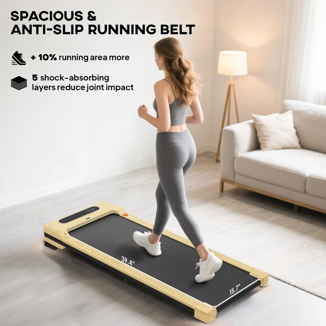 Alt view image 5 of 7 - Walking Pad, Under Desk Treadmill with Remote Control Transport Wheels and LED Display Quiet Walking Jogging Machine