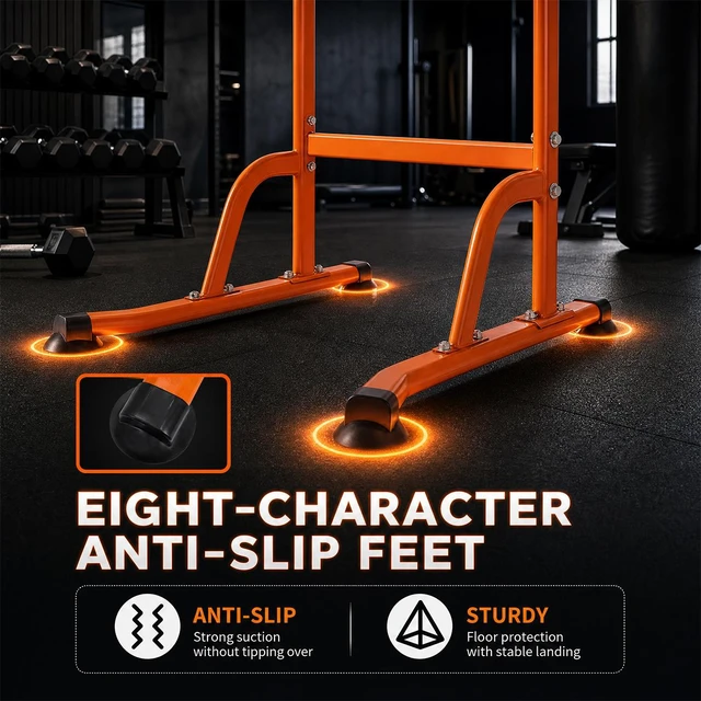 Alt view image 4 of 7 - Sport Power Tower Workout Dip Station Pull Bar, Height Adjustable Function Dip Stand for Gym Strength Training Fitness