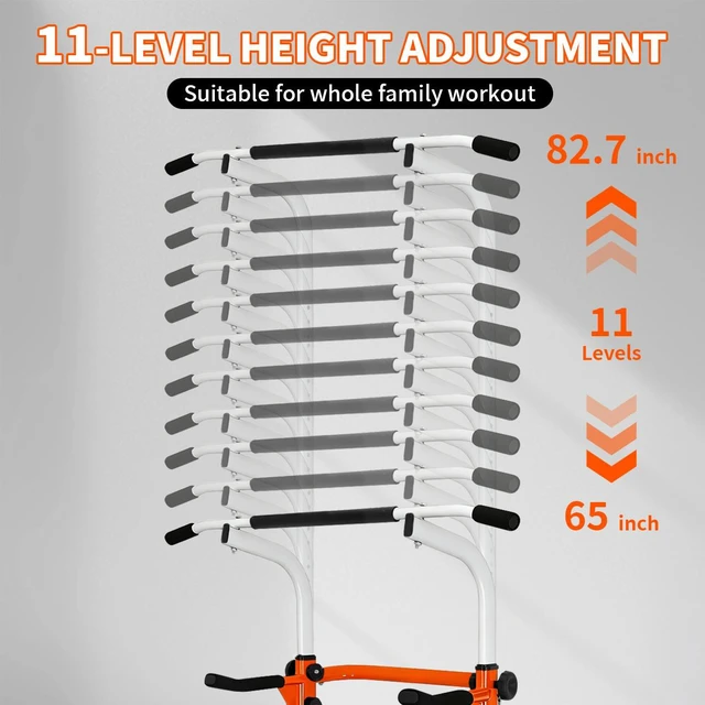 Alt view image 7 of 7 - Sport Power Tower Workout Dip Station Pull Bar, Height Adjustable Function Dip Stand for Gym Strength Training Fitness