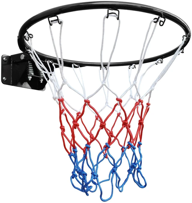 Main image of 18 Inch Replacement Basketball Rim Wall Mount Hoop Hand Crank Backboard Mounted for Indoor Outdoor Basketball Court