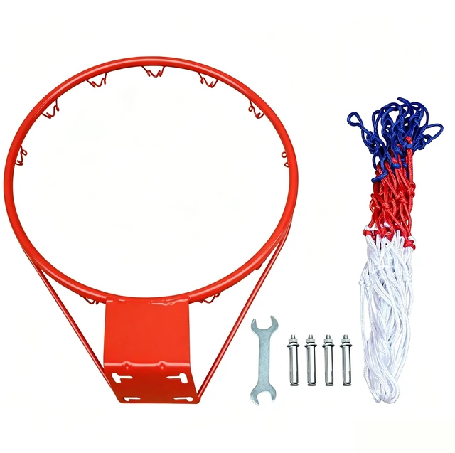 Alt view image 5 of 5 - Basketball Rim Replacement 18 Inch Steel Rim with Net, Easy Install and Reliable, Orange, Iron, Basketball Hoops
