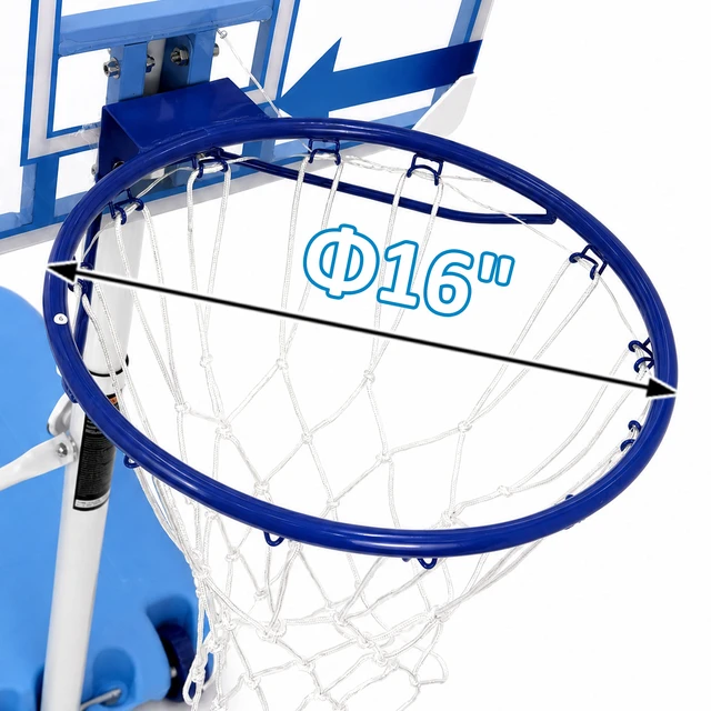 Alt view image 4 of 5 - Pool Basketball Hoop Poolside, Portable Height Adjustable Inchto 70 Inch Basketball Goal with Wheels and Rust Proof