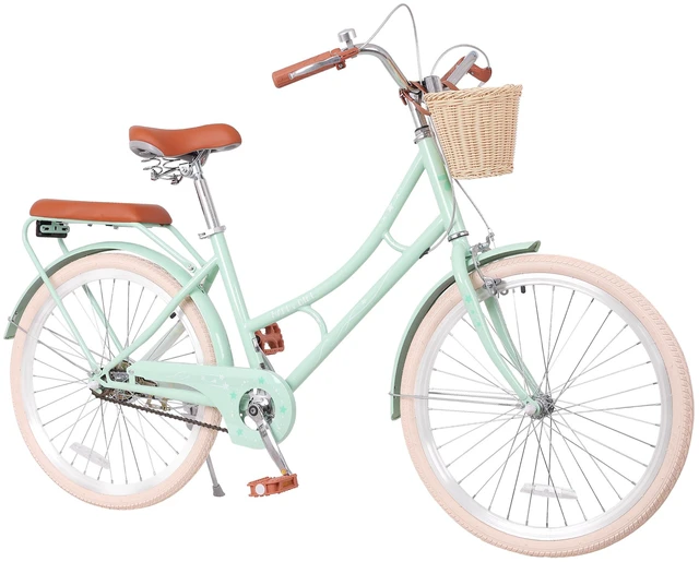 Main image of 24 Inch Beach Cruiser Bike for Women, Commuter Bicycle with Front Basket High Carbon Steel Frame City Bike for Outdoor