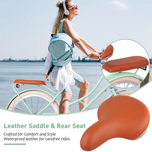 Alt view image 5 of 7 - 24 Inch Beach Cruiser Bike for Women, Commuter Bicycle with Front Basket High Carbon Steel Frame City Bike for Outdoor