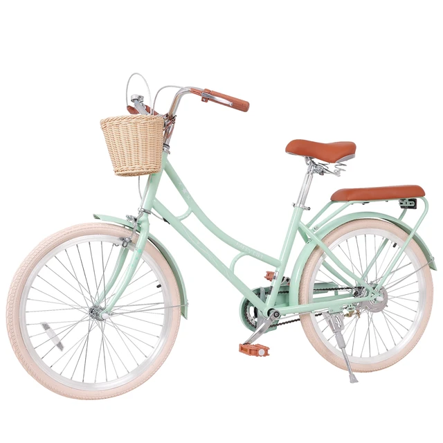 Alt view image 7 of 7 - 24 Inch Beach Cruiser Bike for Women, Commuter Bicycle with Front Basket High Carbon Steel Frame City Bike for Outdoor
