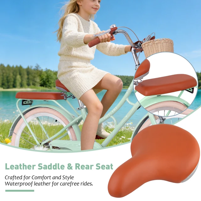 Alt view image 5 of 7 - 22 Inch Beach Cruiser Bike for Girls, Commuter Bicycle with Front Basket High Carbon Steel Frame City Bike for Outdoor