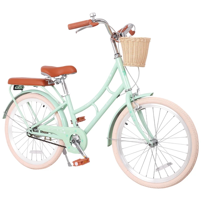Alt view image 7 of 7 - 22 Inch Beach Cruiser Bike for Girls, Commuter Bicycle with Front Basket High Carbon Steel Frame City Bike for Outdoor