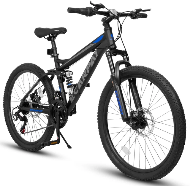 Main image of Mountain Bike 26 Inch Wheels, Speed Full Suspension Mens Womens Trail Commuter City Mountain Bike Carbon Steel Frame