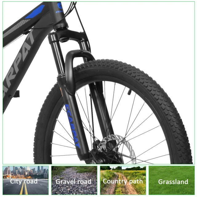 Alt view image 3 of 7 - Mountain Bike 26 Inch Wheels, Speed Full Suspension Mens Womens Trail Commuter City Mountain Bike Carbon Steel Frame