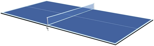 Alt view image 2 of 7 - 8 ft Mid Size Ping Pong Conversion Top Foldable and Portable Table Tennis Table Top for Indoor Games, Blue, MDF