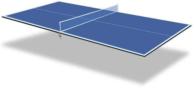 Main image of 8 ft Mid Size Ping Pong Conversion Top Foldable and Portable Table Tennis Table Top for Indoor Games, Blue, MDF